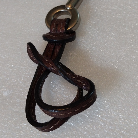 Fossil Brown Leather Necklace with Silver Key Pendant - Picture 3 of 4